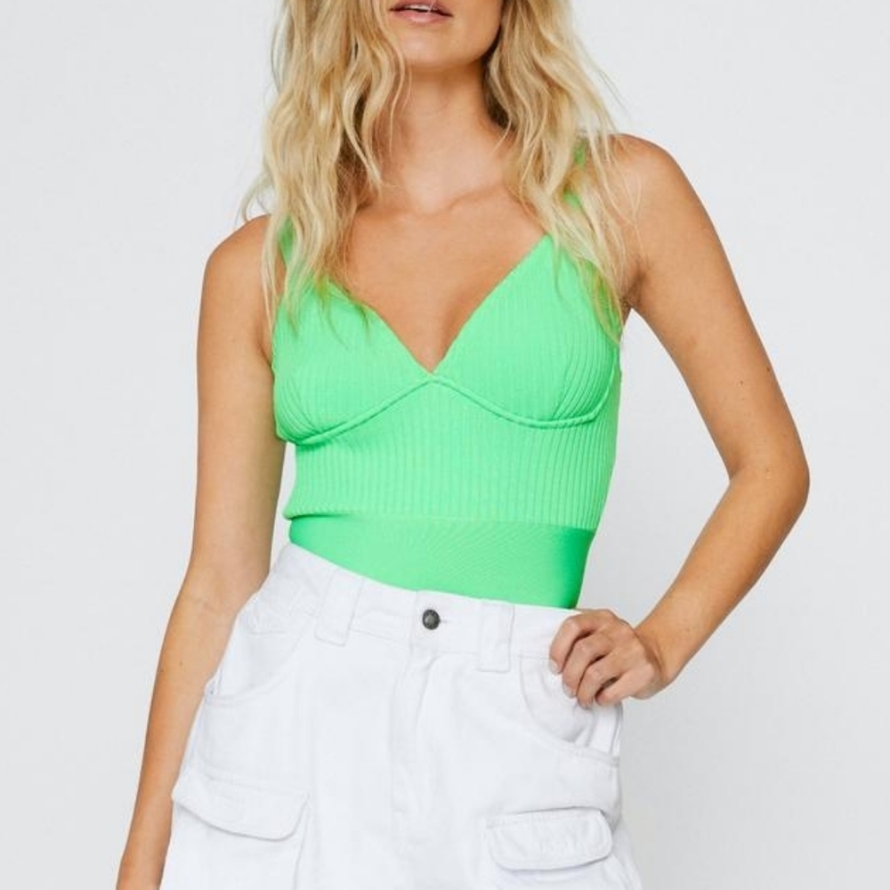 Premium Bandage Underwired Strappy Ribbed Bodysuit